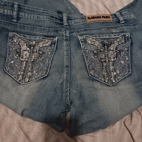 Rhinestone NWT Platinum Plush ✨️ Jeans. 13 - Picture 4 of 9